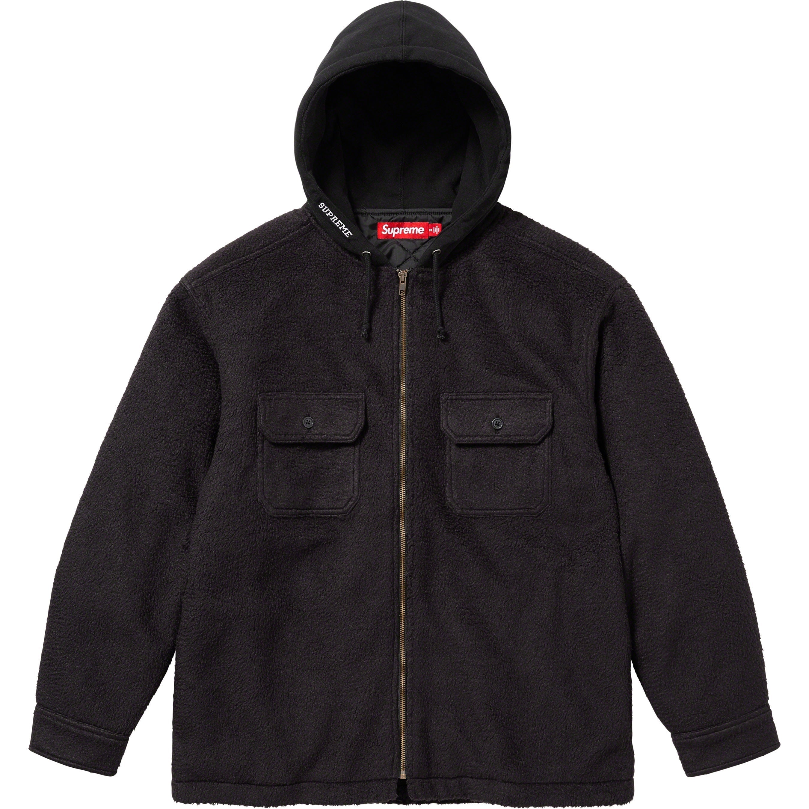 Fleece Zip Up Hooded Shirt view 6